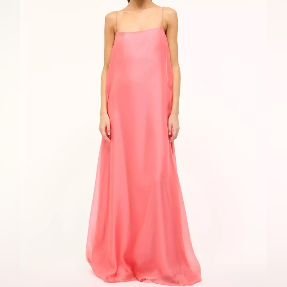Staud Delfina Maxi Dress in Coral